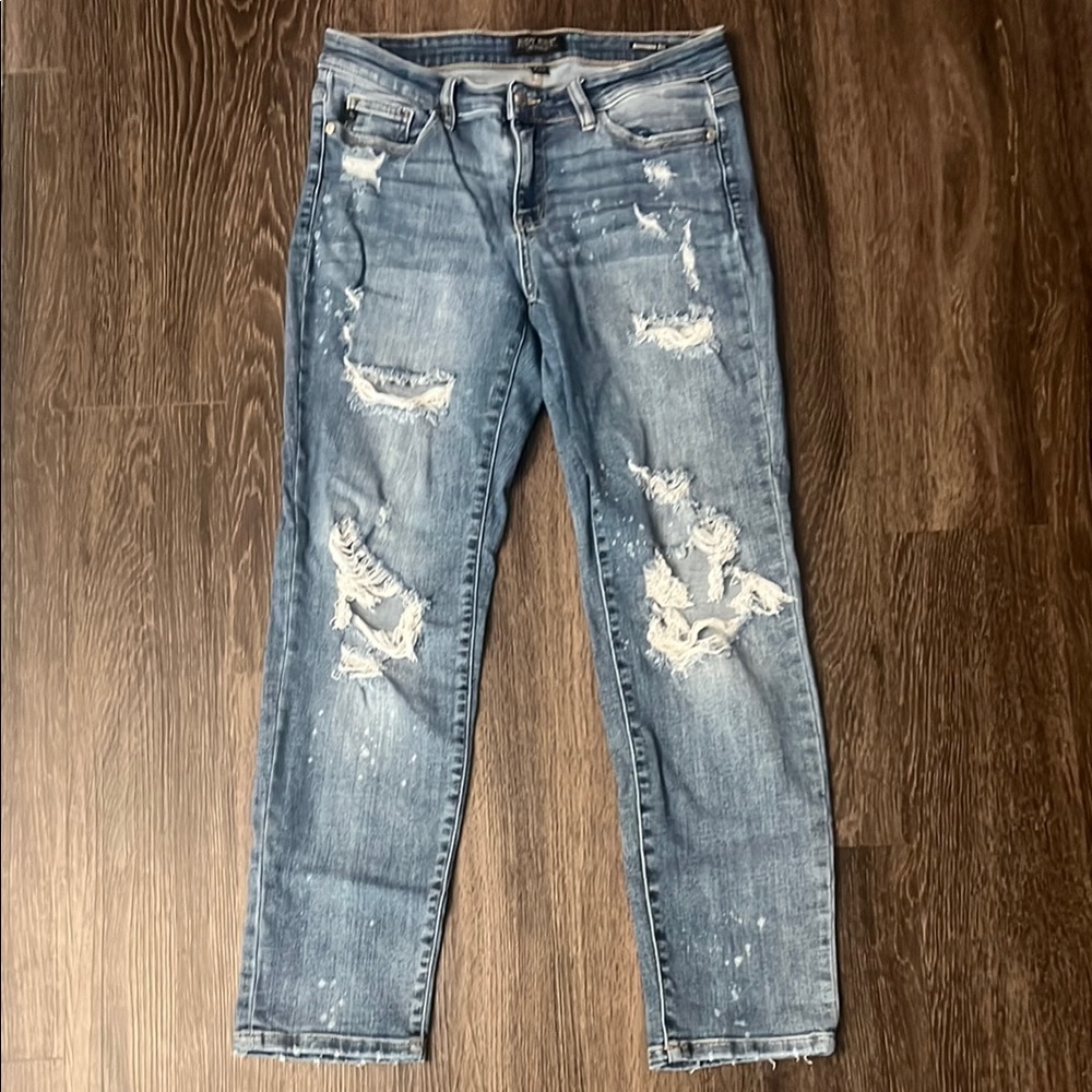 Distressed Blue Jeans
